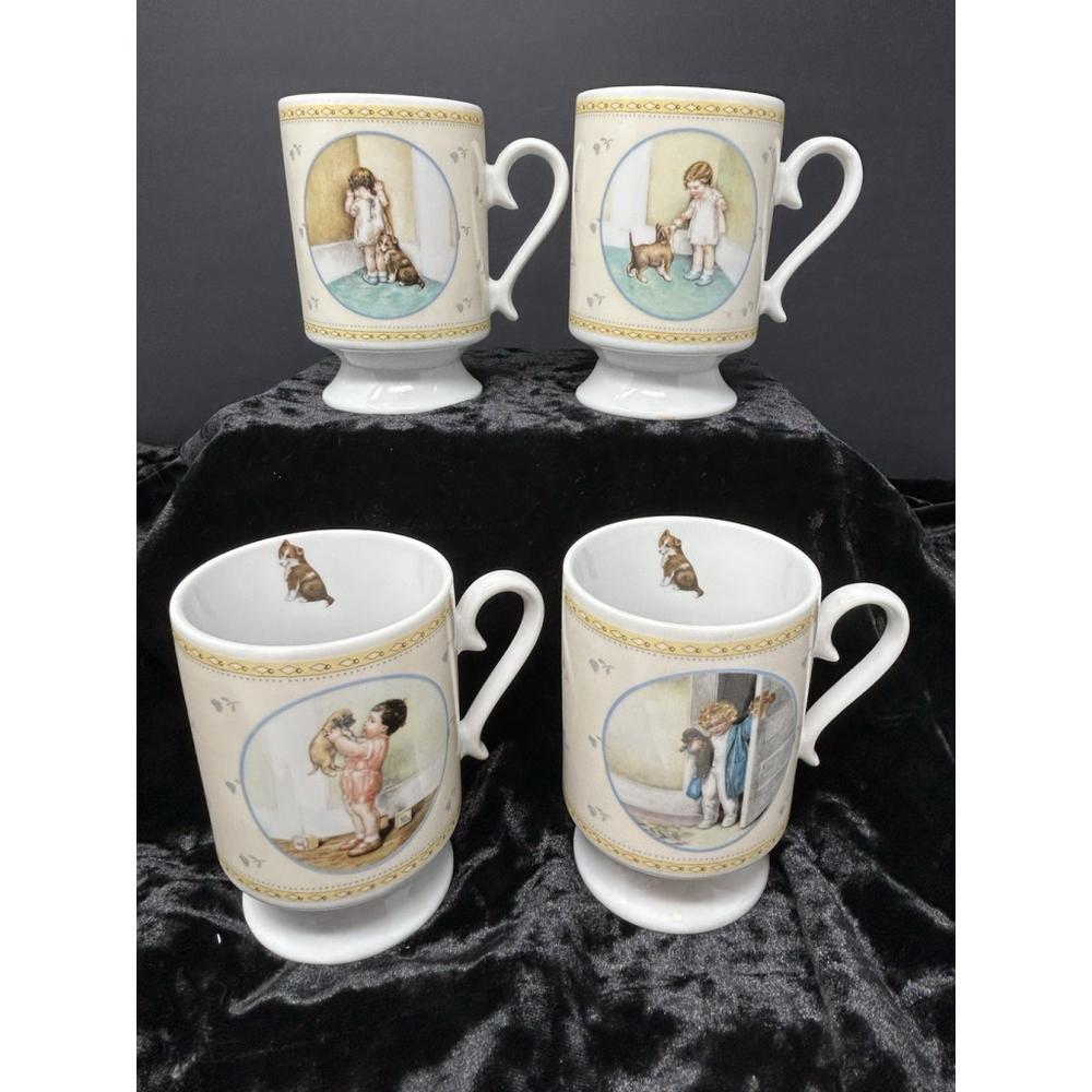 4 Bessie Pease Gutmann Collectable Cups Mine, The Reward, In Grace, Good Morning